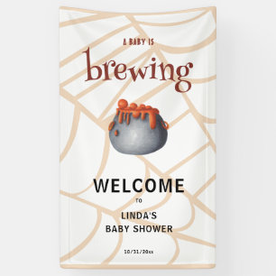 A Baby is Brewing Halloween Welcome Baby Shower Banner