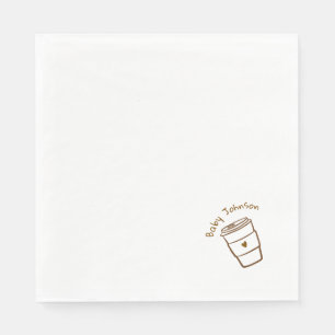 A Baby Is Brewing Hand drawn Baby Shower Custom Napkin