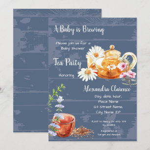A Baby is Brewing Invitation Tea Party Baby Shower