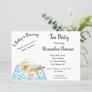 A Baby is Brewing Invitation Tea Party Baby Shower