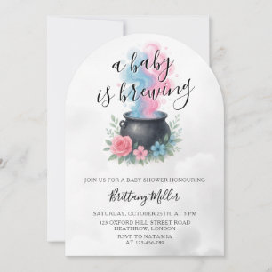A Baby Is Brewing Magical Halloween Baby Shower Invitation