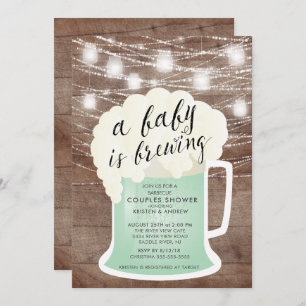 A Baby Is Brewing Neutral Baby Shower Invitation