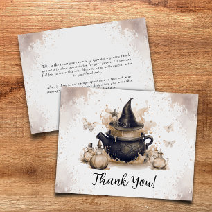 A Baby Is Brewing Neutral Halloween Baby Shower Thank You Card