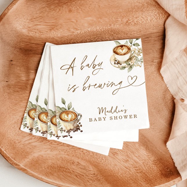 A Baby is Brewing Paper Napkins Coffee Baby Shower (Creator Uploaded)