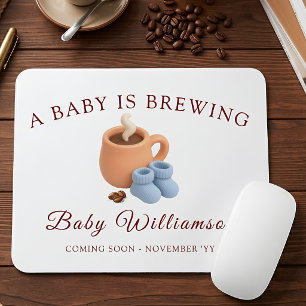 A Baby Is Brewing Personalised Baby Announcement Mouse Mat