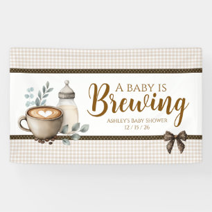 A Baby is Brewing Personalised Baby Shower Banner