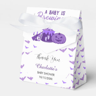 A Baby Is Brewing Purple Halloween Baby Shower Favour Box