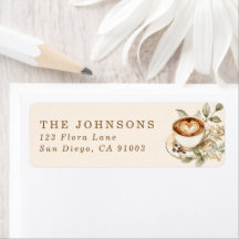 A Baby is Brewing Return Address Labels, Coffee