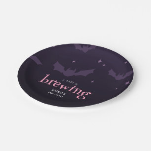 A Baby Is Brewing Spooky Baby Shower Paper Plate