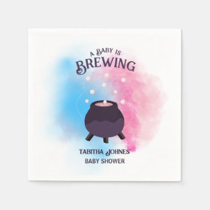A Baby Is Brewing Spooky Gender Reveal Cauldron Napkin