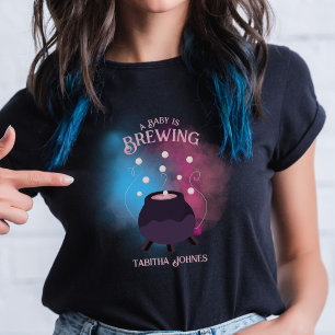 A Baby Is Brewing Spooky Gender Reveal Cauldron T-Shirt