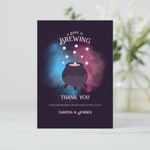 A Baby Is Brewing Spooky Gender Reveal Cauldron Thank You Card