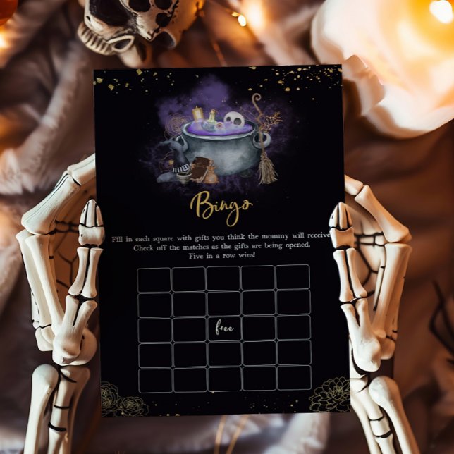 A Baby is Brewing Spooky Halloween Bingo Game (A Baby is Brewing Baby Shower Bingo Game)