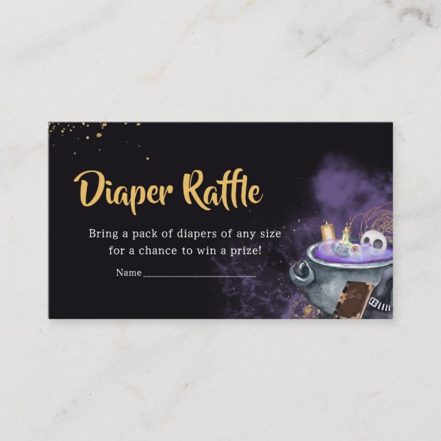 A Baby is Brewing Spooky Halloween Diaper Raffle Enclosure Card (Front)