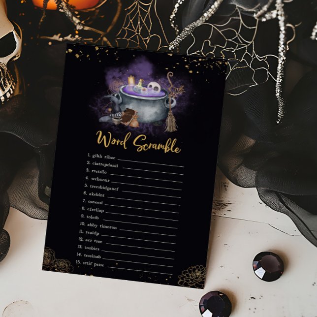 A Baby is Brewing Spooky Word Scramble Game (A Baby is Brewing Baby Shower Word Scramble Game)