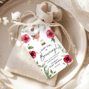 'A Baby is Brewing' Tea Baby Shower Thank You Gift Tags