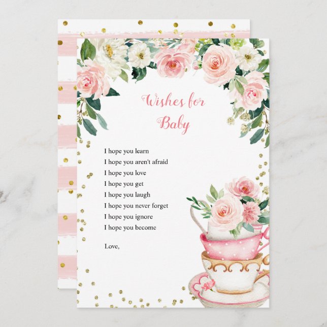 A Baby is Brewing Tea Party Baby Shower Card (Front/Back)