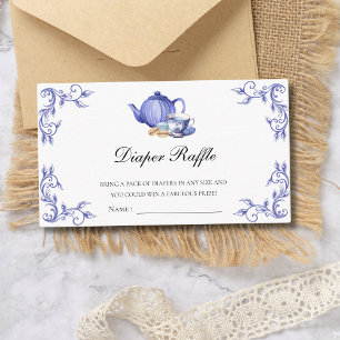 A Baby is Brewing Tea Party Baby Shower Diaper Enclosure Card