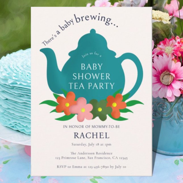 A Baby is Brewing Tea Party Baby Shower   Invitation (Creator Uploaded)