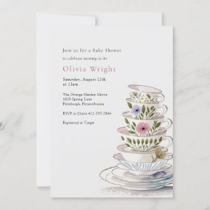 A Baby is Brewing Tea Party Baby Shower Invitation