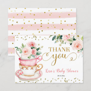 A Baby is Brewing Tea Party Baby Shower Thank You  Card