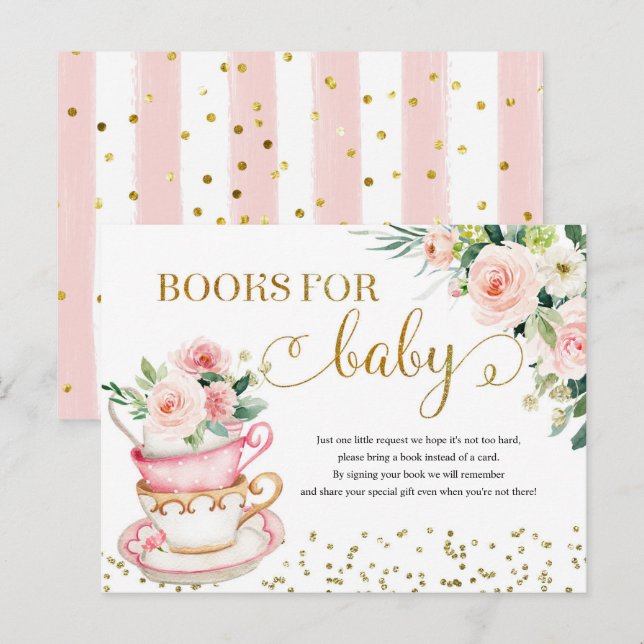 A Baby is Brewing Tea Party Books for Baby Card (Front/Back)