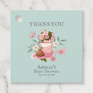 A Baby is brewing vintage tea party Baby shower Favour Tags