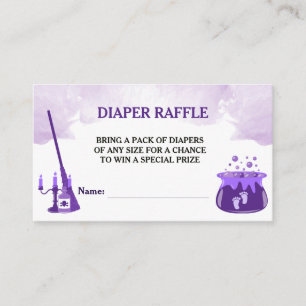 A Baby Is Brewing Witch Baby Shower Diaper Raffle Enclosure Card