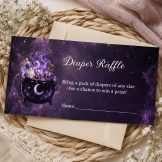 A Baby Is Brewing Witch Baby Shower Diaper Raffle Enclosure Card