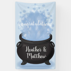 A Baby is Brewing Witch Baby Shower Gothic Blue Banner
