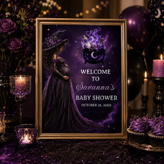 A Baby Is Brewing Witch Baby Shower Welcome Sign