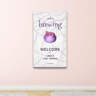 A Baby is Brewing Witch Halloween Baby Shower Banner