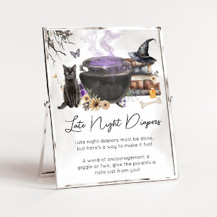 A Baby is Brewing Witch Late Night Diapers Sign