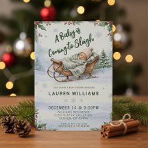 A Baby is Coming to Sleigh Winter Christmas Shower