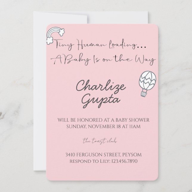 A Baby Is on the Way Baby Shower  Invitation (Front)