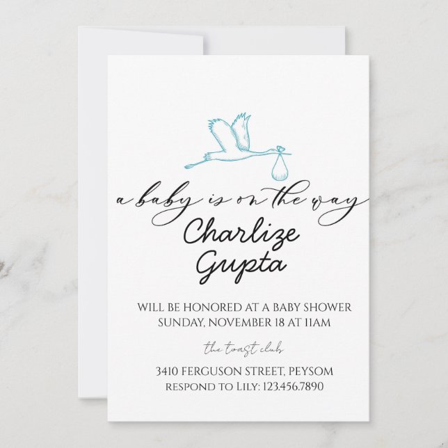 A Baby Is on the Way Baby Shower  Invitation (Front)