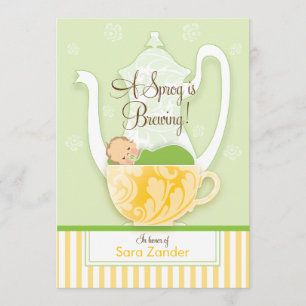 A Baby Shower Tea Party     Gender Neutral Invitation