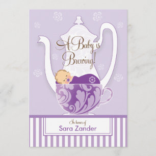 A Baby Shower Tea Party - Girl Invitation