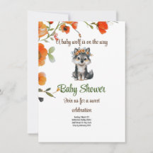 A baby wolf is on the way - Baby Shower Invitation