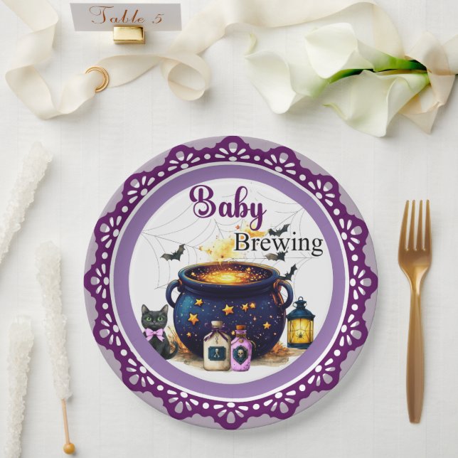 A Baby's Brewing Paper Plate (Wedding)