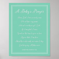 A Baby's Prayer Poem - Art Print Nursery Colours