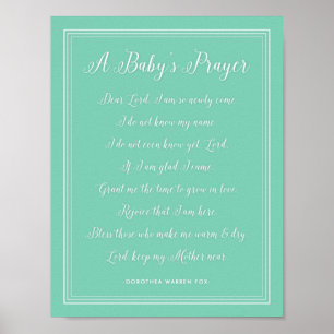 A Baby's Prayer Poem - Art Print Nursery Colours