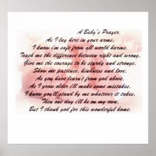 A baby's Prayer Poster