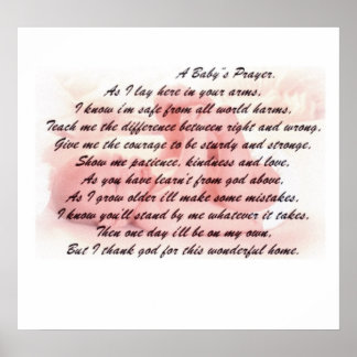 A baby's Prayer Poster