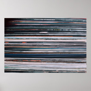 A background consisting of a stack of records in t poster