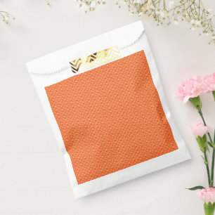 A background pattern featuring an orange and peach favour bags