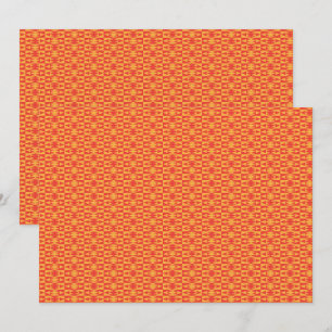 A background pattern featuring an orange and peach thank you card