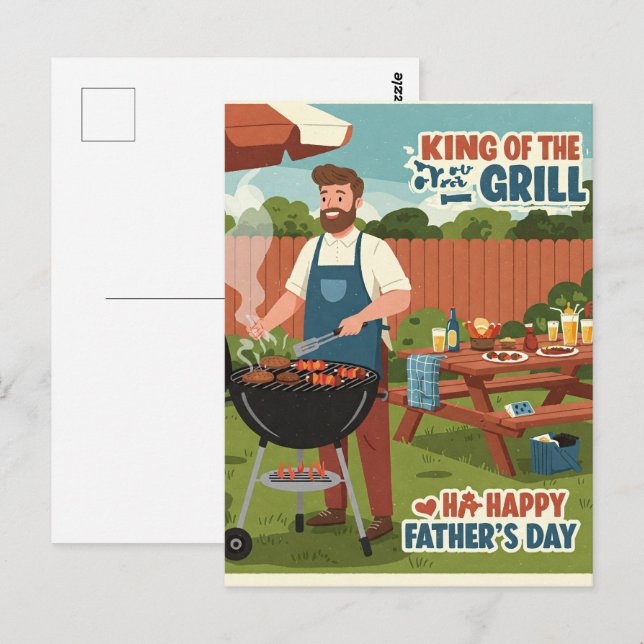 a backyard BBQ for Father's Day Postcard (Front/Back)