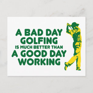 A Bad Day Golfing Postcard