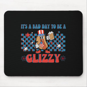 A Bad Day To Be A Glizzy Funny 4th Of July Hot Dog Mouse Mat